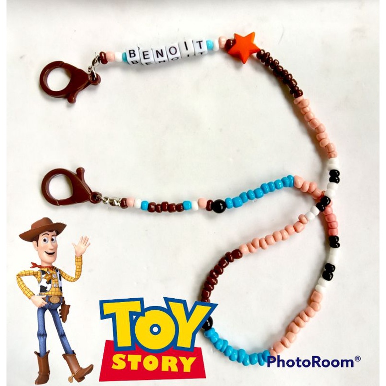 Kalung masker anak tema woody &quot;toy story&quot; / strap masker anak bisa request nama/tema/warna