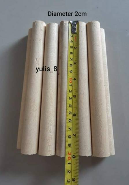 Kayu Dowel, Diameter 2cm, panjang 10cm - 50cm