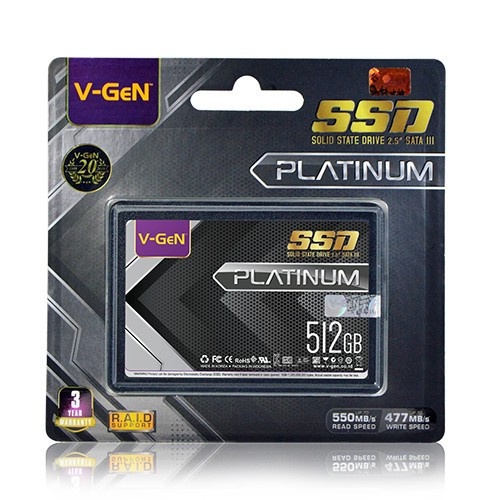 SSD VGEN PLATINUM 128GB 256GB 512GB 1TB SATA3 128 GB 256 GB 512 GB 1 TB V-GEN 2.5&quot;