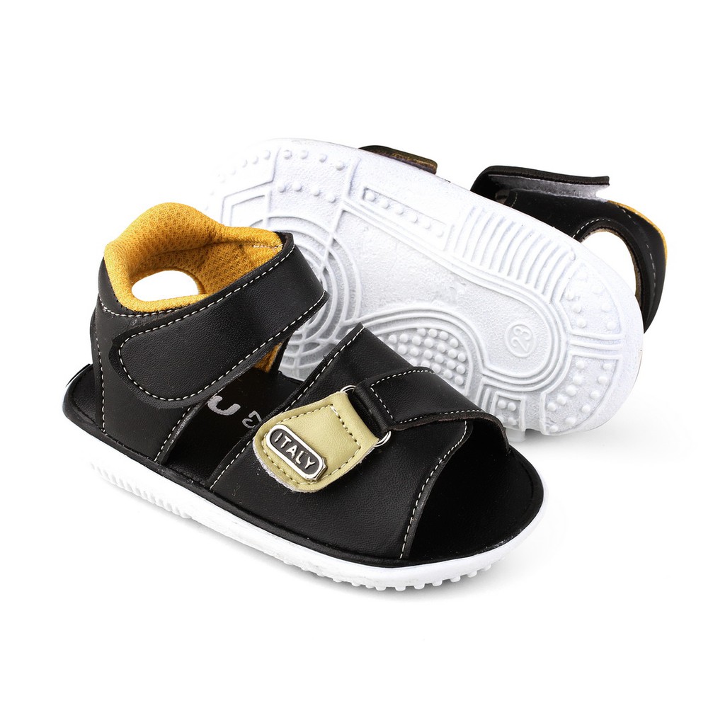 sandal baby boy bunyi cit Hitam ISL