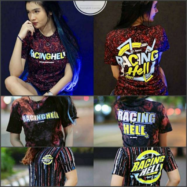 KAOS RACING HELL FULLPRINT LENGAN PENDEK | BAJU DISTRO ANAK RACING PRIA WANITA