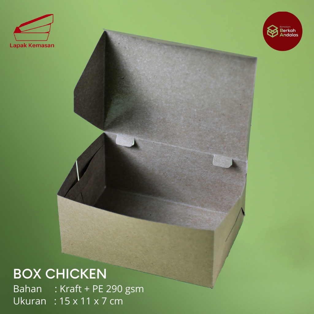 

BOX CHICKEN / KOTAK AYAM / KOTAK MAKANAN / TEMPAT MAKAN / MAKANAN /BOX NASI KOTAK / 15X11X7