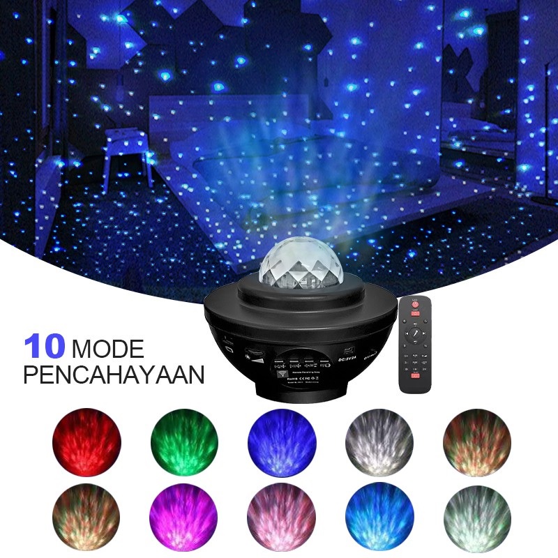 AKN88 - Magic Starry Projection LED RGB Lamp Night Light - Lampu Hias Dekorasi