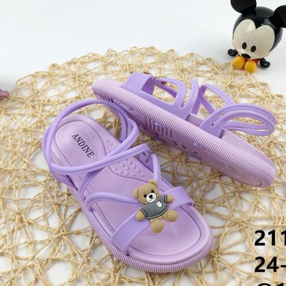 Sandal Anak Perempuan Bahan Karet Model Lucu 1-4 Tahun Import Beruang / Sandal Jelly Anak 2110 - 2k