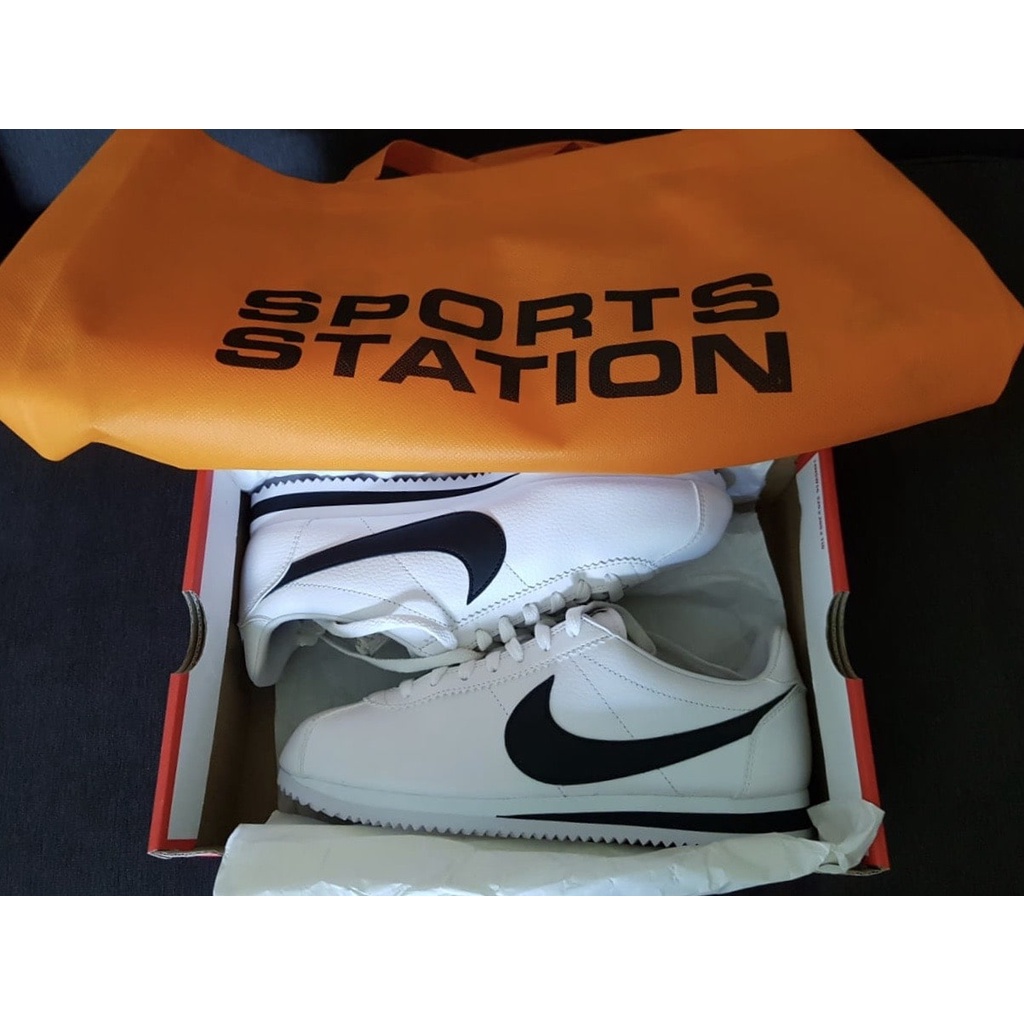 sepatu nike original sneakers cortez Forrest Gump pria BNIB putih swoosh hitam 1sz diskon K2MQ