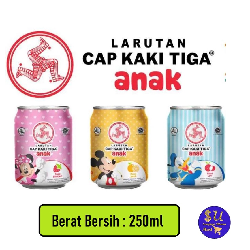 

Larutan Cap kaki 3 anak 250ml kemasan kaleng All variant