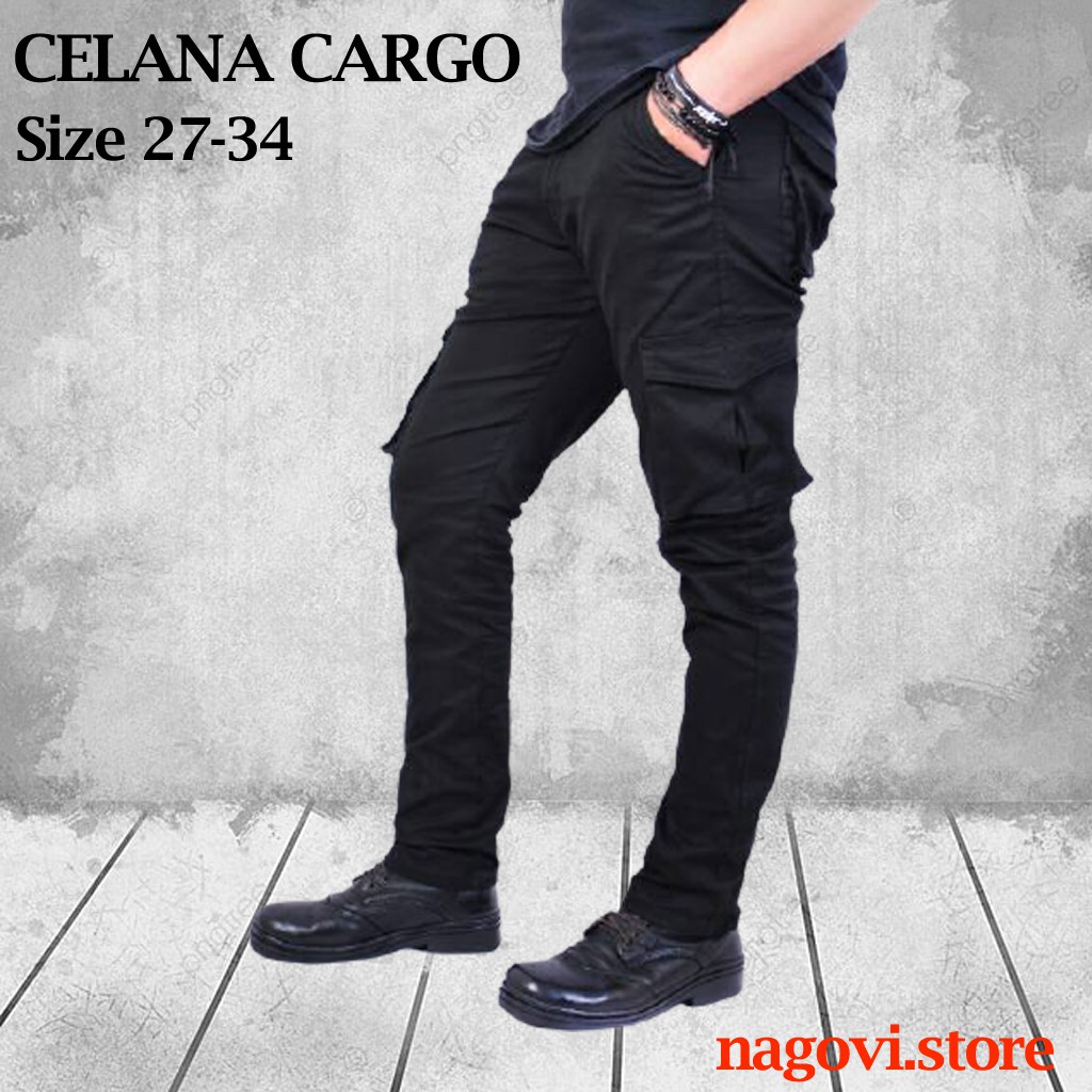 COD Celana Cargo Panjang Pria Denim Distro Slim fit CelanaPria Pensil Cowok Original Import Termurah