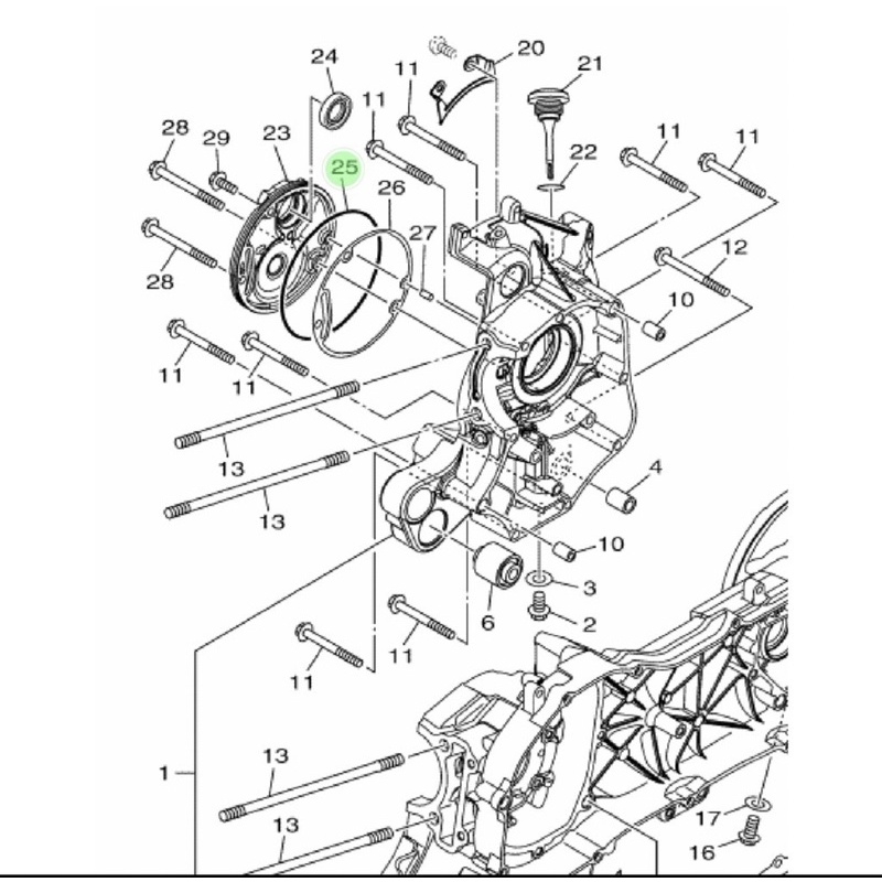 93211-07800 Karet Oring O Ring Sil Seal magnet mahnit kruk as kanan Mio Lama Sporty / Smile / Soul / J / Soul Gt Fino Karbu / Fi xride x ride 115 Original Yamaha