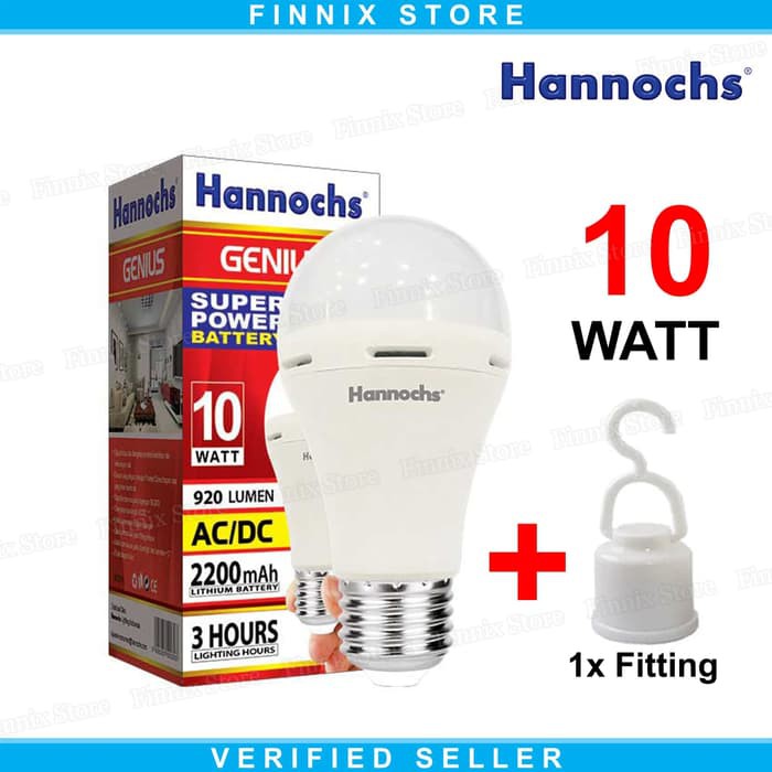 Hannochs Genius Lampu Bohlam LED Emergency 10 watt - Dua Fungsi AC DC