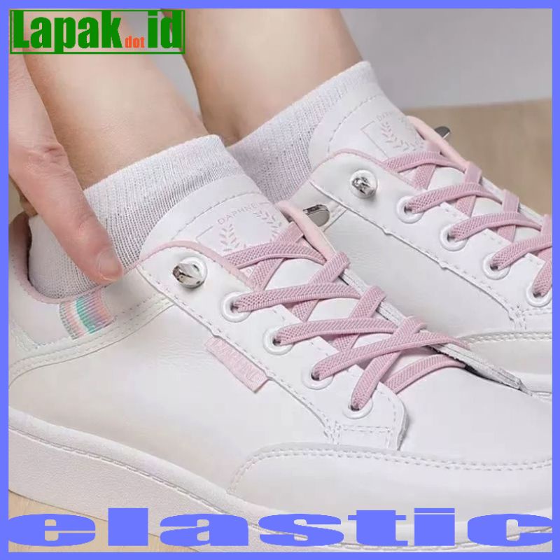 elastic shoelace lock clip tali sepatu elastis model flat