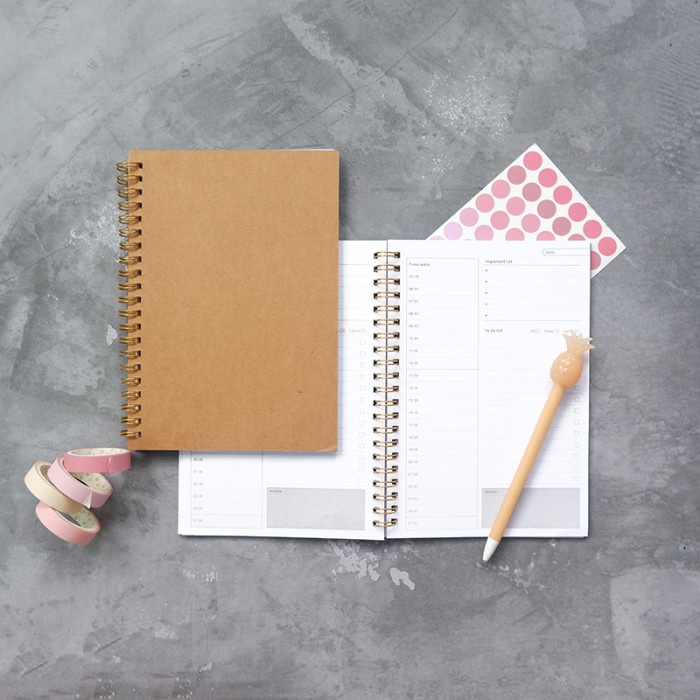 

[RESTOCK] Buku Catatan Harian Kraft Cover Spiral Daily Planner Unik