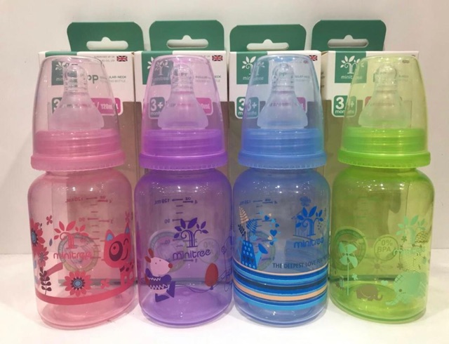 Botol susu Minitree POLOS 120ml 240ml / botol susu bayi lucu karakter