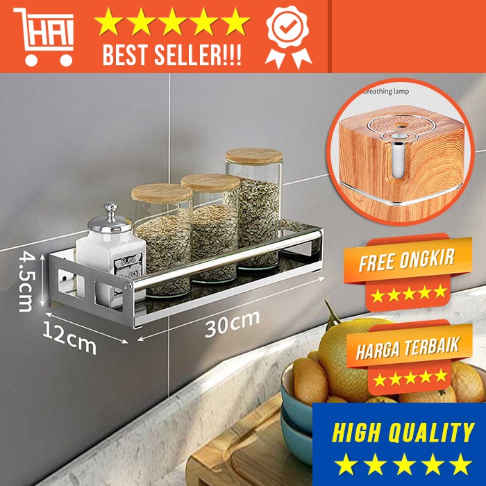 RAK TEMBOK DAPUR KAMAR MANDI STAINLESS STEEL KITCHEN RACK TEMPEL DINDING TEMPAT BUMBU SAUS KECAP