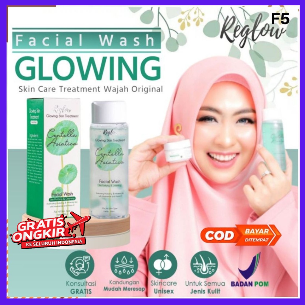 REGLOW Facial Wash Sabun Pembersih Wajah Perawatan Kecantikan Muka Glowing Glow Atasi Jerawat Flek Hitam Milia Kusam