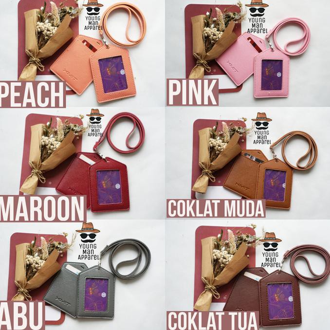 

ID "Card Holder" / Name Tag Holder Kulit / Gantungan ID Card - Hitam