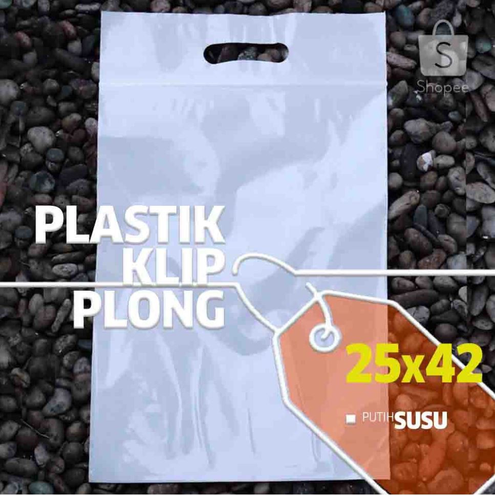 Plastik klip pond ziplock Plong  25x42 (35+7) packing baju jaket hoodie gamis tebal