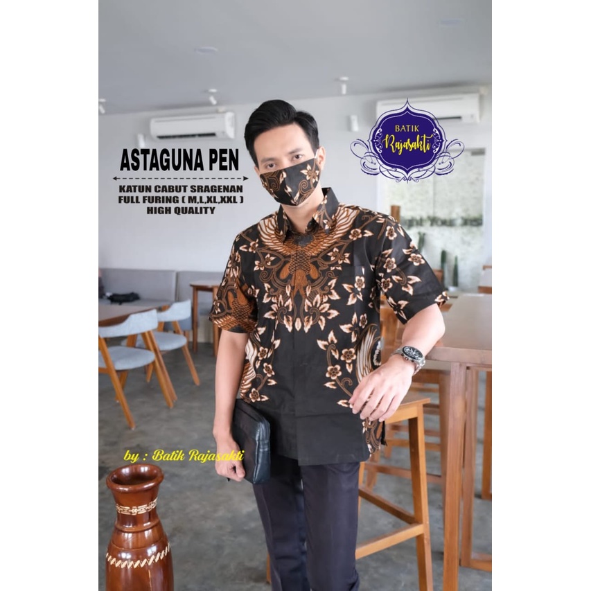 ASTAGUNA PEN RAJASAKTI KEMEJA BATIK SOLO PRIA LENGAN PENDEK PANJANG LAPIS FURING ATASAN PREMIUM MODERN KATUN HALUS BUNGA KAPAS 2 GUMBAYANA MERAH WARMADEWA BIRU PEN UMAR WISTARA BASUDEWA