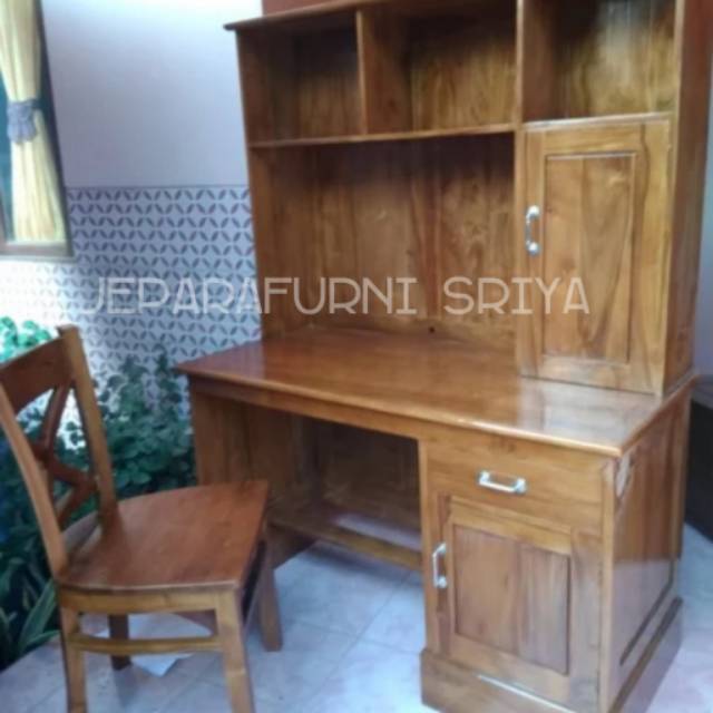 Meja belajar meja kantor rak buku