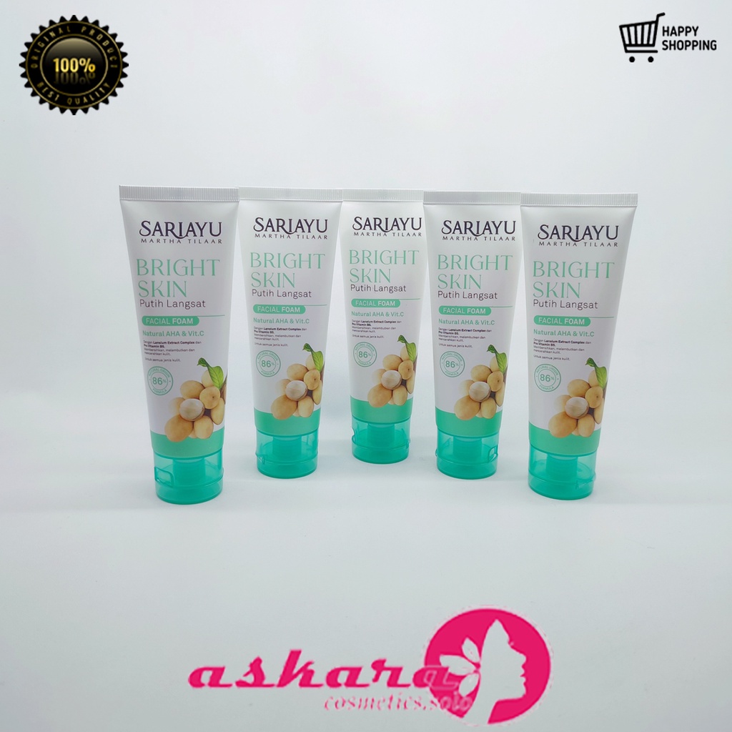 Sariayu Facial Foam 75 gr / Sariayu Putih Langsat Facial Foam Bright Skin / Sariayu Bright Skin Facial Foam 75 gr/SariAyu Face Wash Acne Care