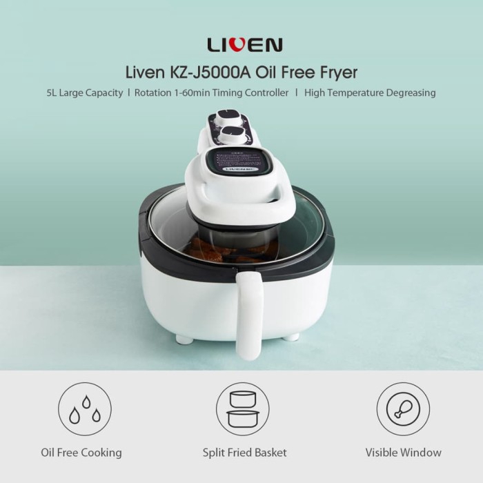 LIVEN Air Fryer 5L - Penggorengan tanpa Minyak - Wajan