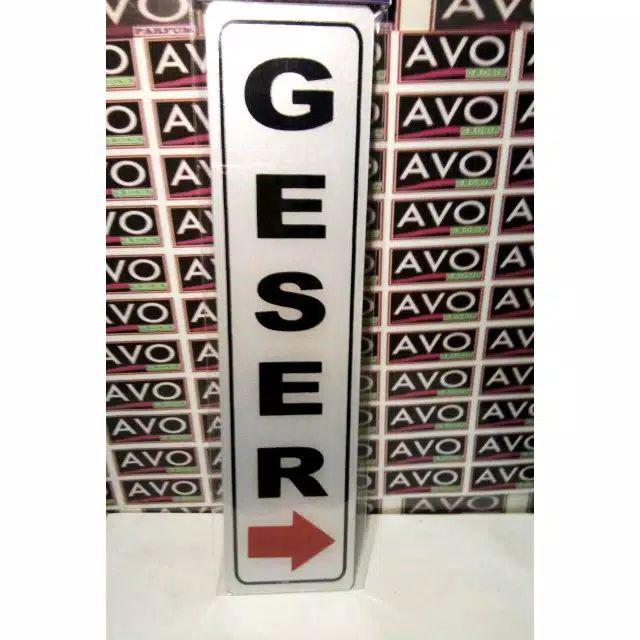 sign label acrylic  geser  kiri pintu  door LEFT SLIDE board 