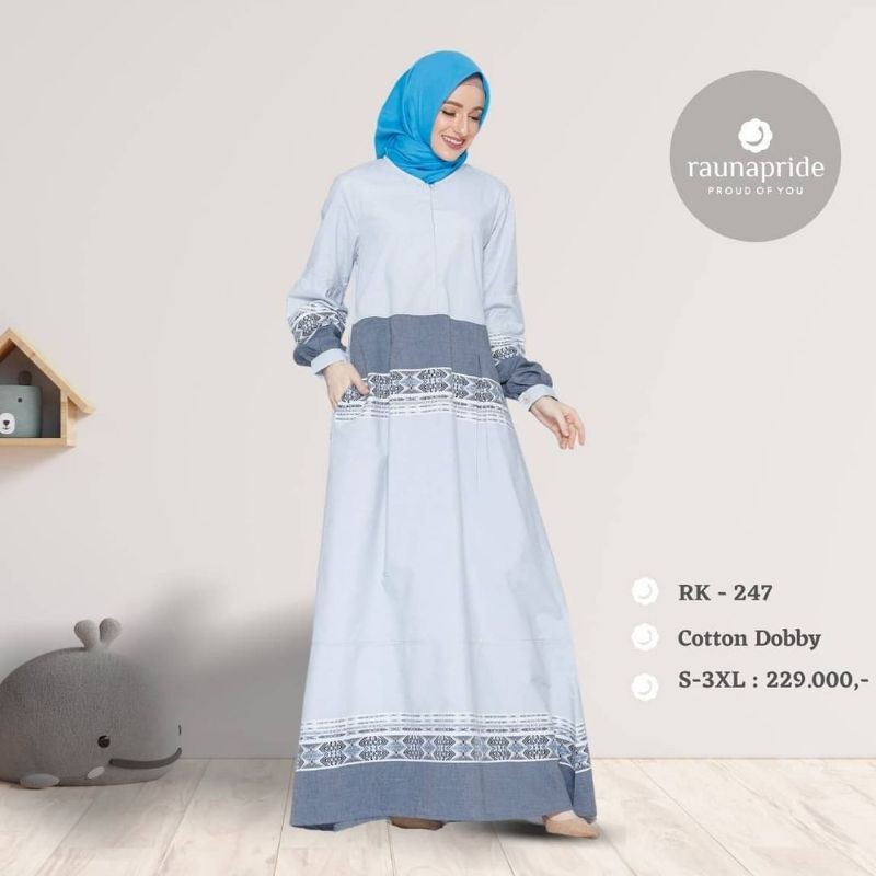 GAMIS TERBARU 2021 RAUNA RK-247 BIRU
