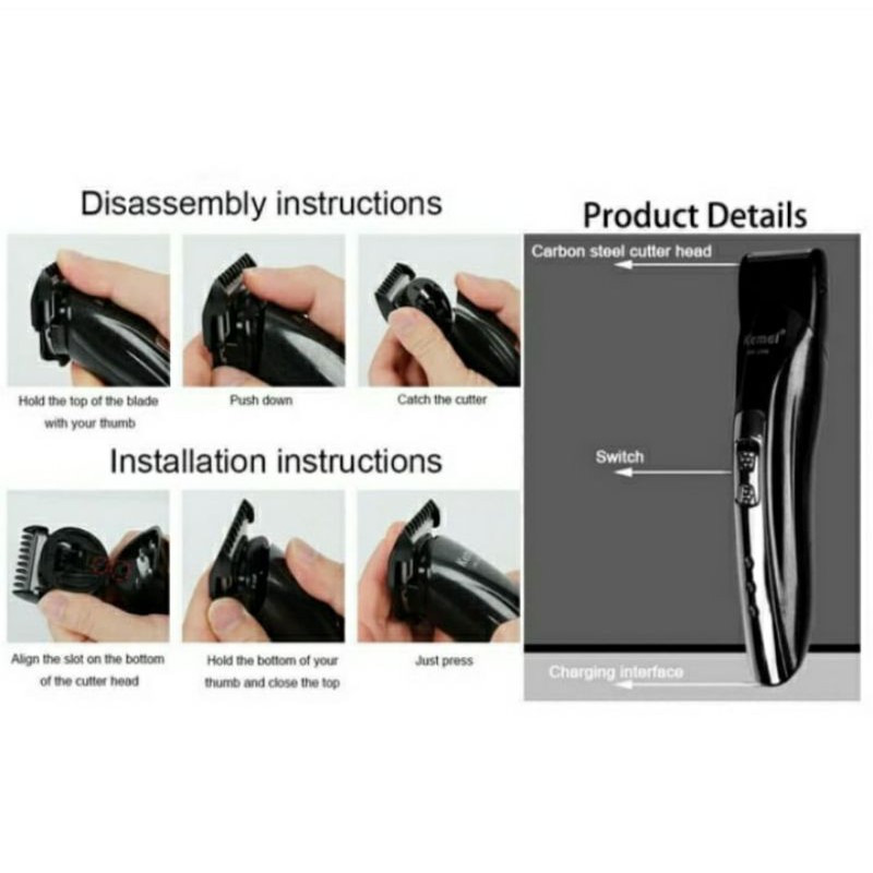 clipper kemei km-1407 alat mesin cukur rambut kumis jenggot km 1407 km1407