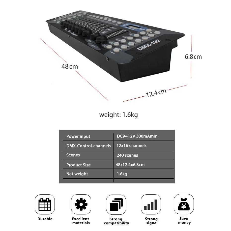 Stage Lightning Controller LCD Screen DMX Console DJ Equipment Perlengkapan Pencahayaan Panggung