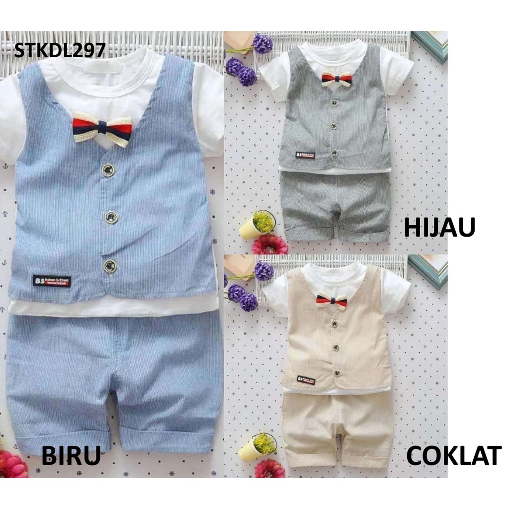 Baju Anak Cowok Baju Anak Laki - Setelan Celana Pendek Dasi
