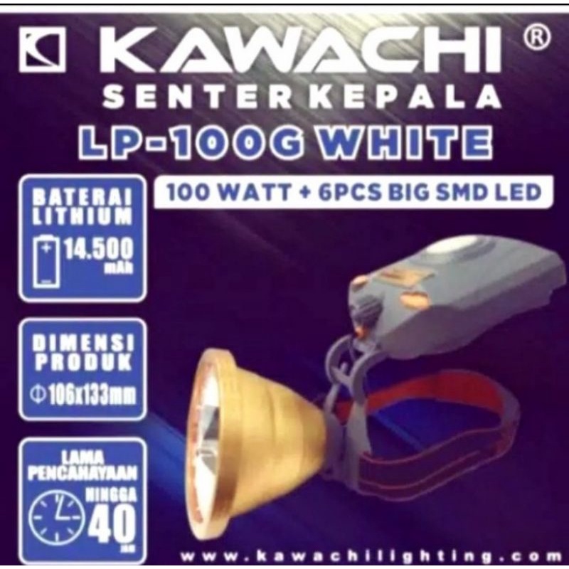 Senter Kepala 100 Watt Kawachi LP-1000G Super Terang