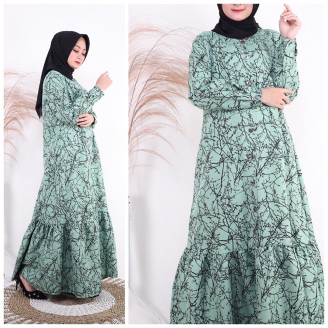 Gamis Wolfis Monalisa LD110 Busui kancing Deret / 156-5077