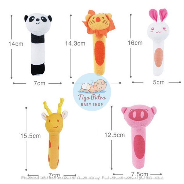 Pegangan Boneka Genggam Bayi / Mainan bayi Boneka Hewan Tangan Bayi Bunyi / Baby Rattle Hand  Stick