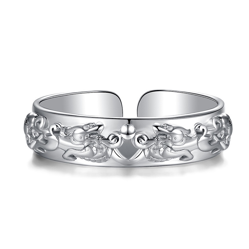 Cincin Bahan Stainless Steel Lapis Silver Untuk Pria Dan Wanita