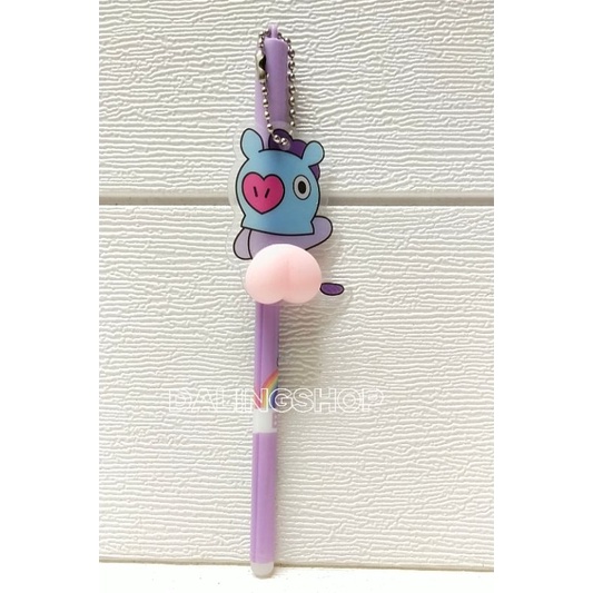Dalingshop / PULPEN GEL BT21 + GANTUNGAN UNIK LUCU BT21 / PEN BT21 / PEN SQUID GAME + GANTUNGAN BONEKA GOYANG  / PULPEN SQUID GAME-Mang