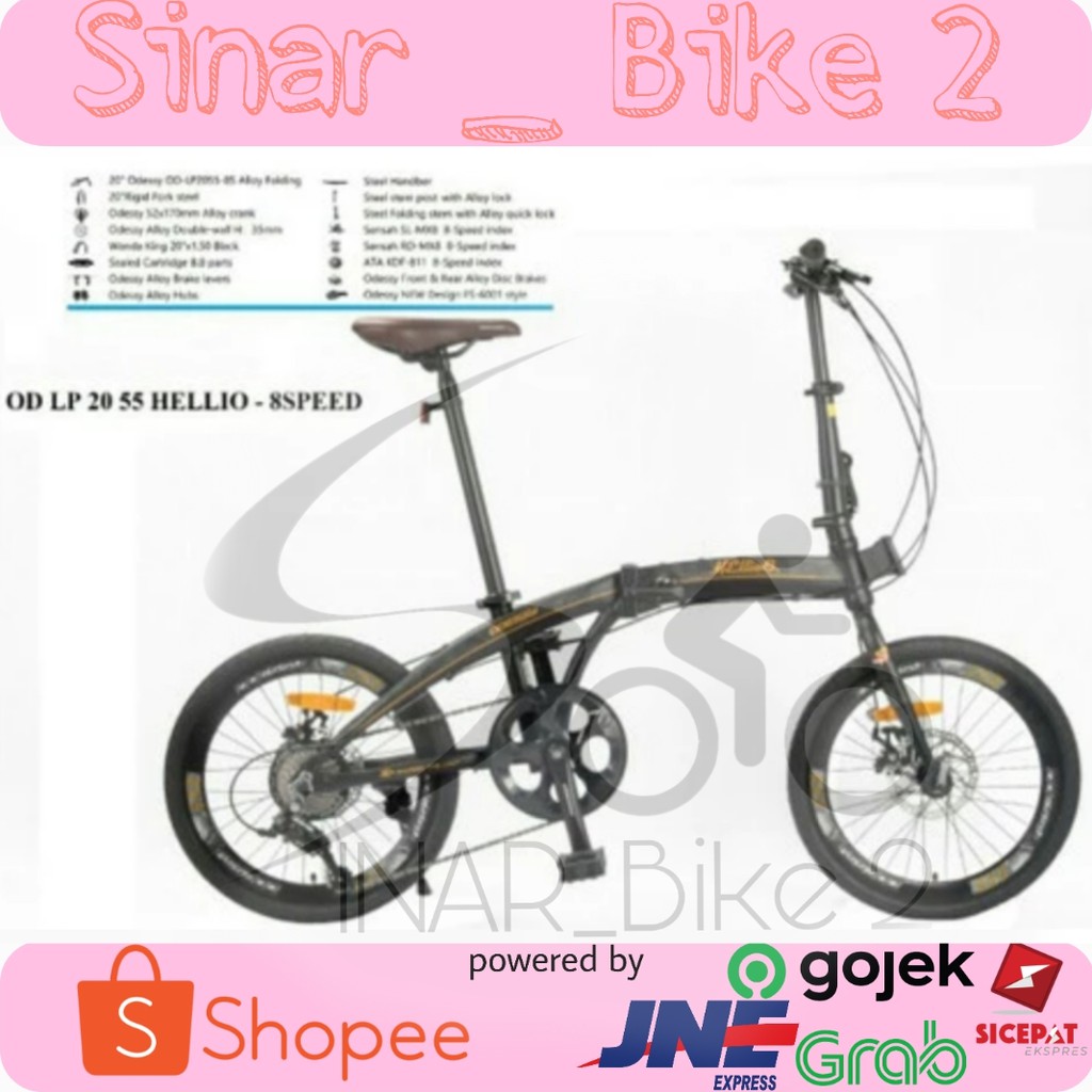 Sepeda Lipat 20Inch Odessy Hellio Batik 8Speed