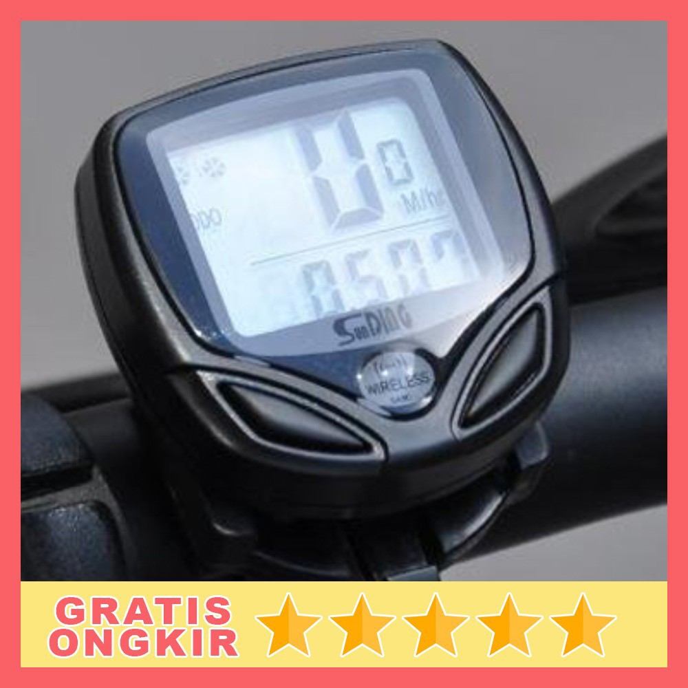 Speedometer Sepeda Wireless Display LCD SD-548C Black Grab Medan