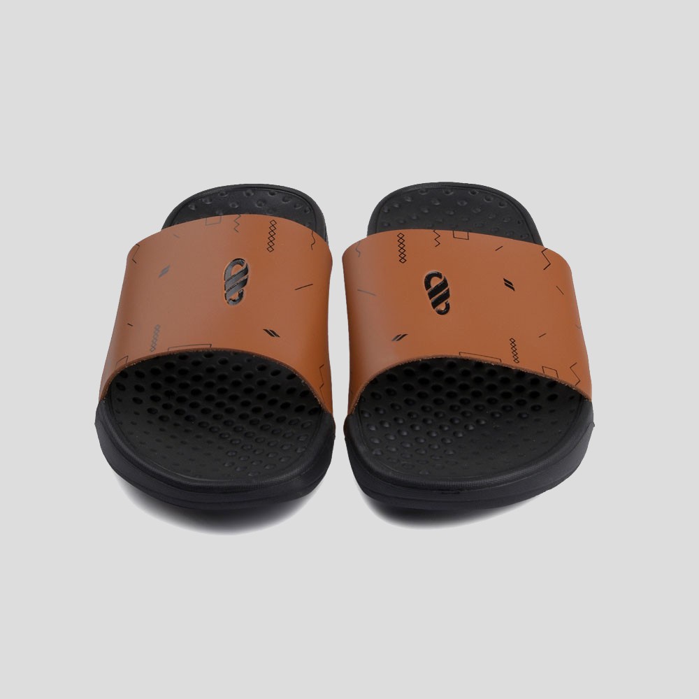 AUDI BROWN |ManNeedMe x FSTP| Sandal Slop Pria - Sendal Slip On / Slide Pria Ringan