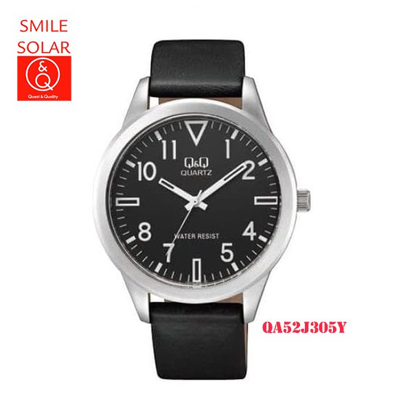 Jam Tangan Pria Classic Casual Kulit Leather Analog Original Q&amp;Q QnQ QQ QA52 QA52J Series