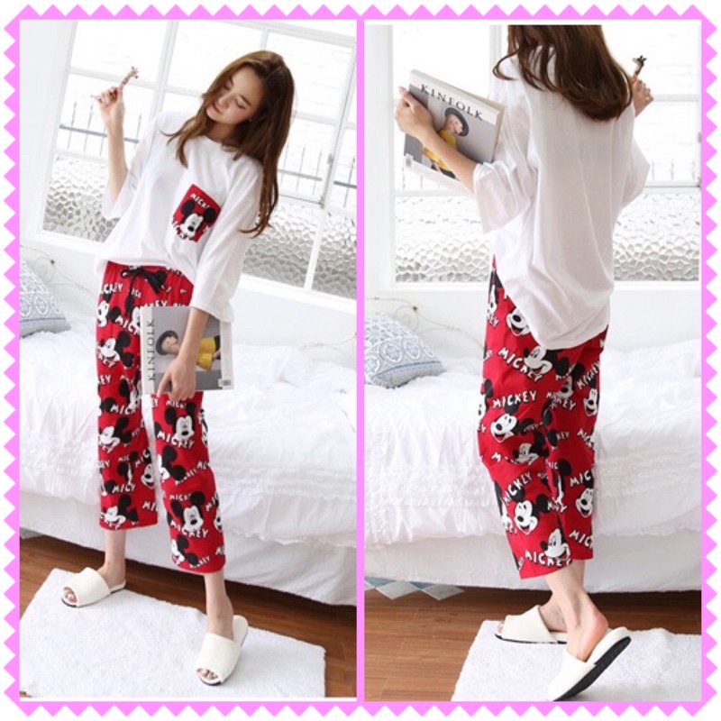 Baju Tidur Piyama Celana 7/8 | Piyama Wanita Import | Setelan Wanita Dewasa