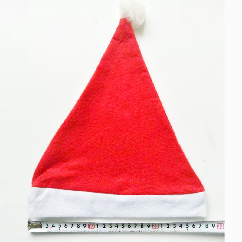 Topi Santa Claus Bahan Plush Untuk Dekorasi Pesta Natal