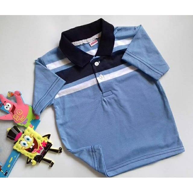 T shirt kerah - Kaos Kerah anak - kaos salur - Baju anak