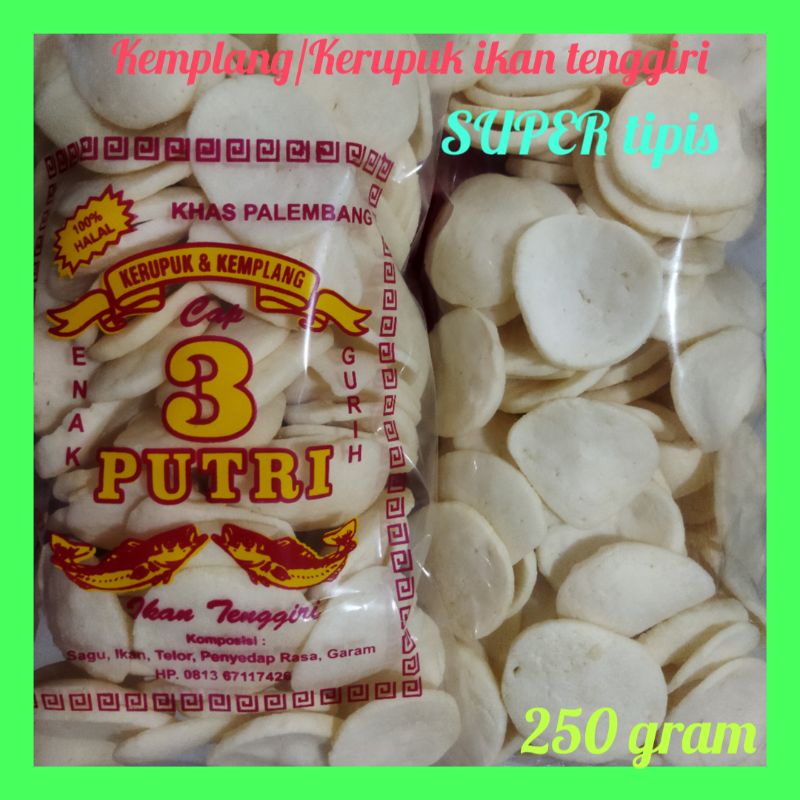 

Kemplang ikan Tenggiri SUPER TIPIS 3 Putri berat 250 gram