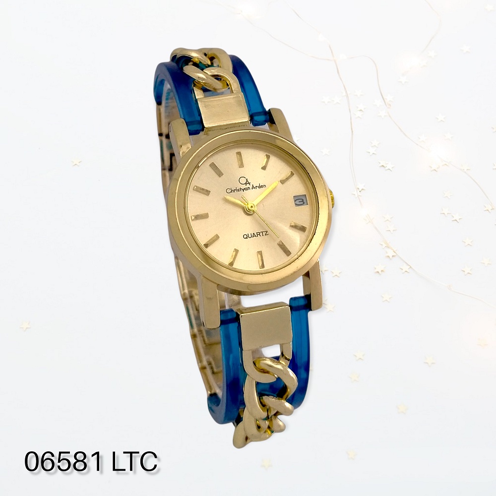 06581 Gold Jam Tangan Rante Wanita Tanggal Murah dan Original