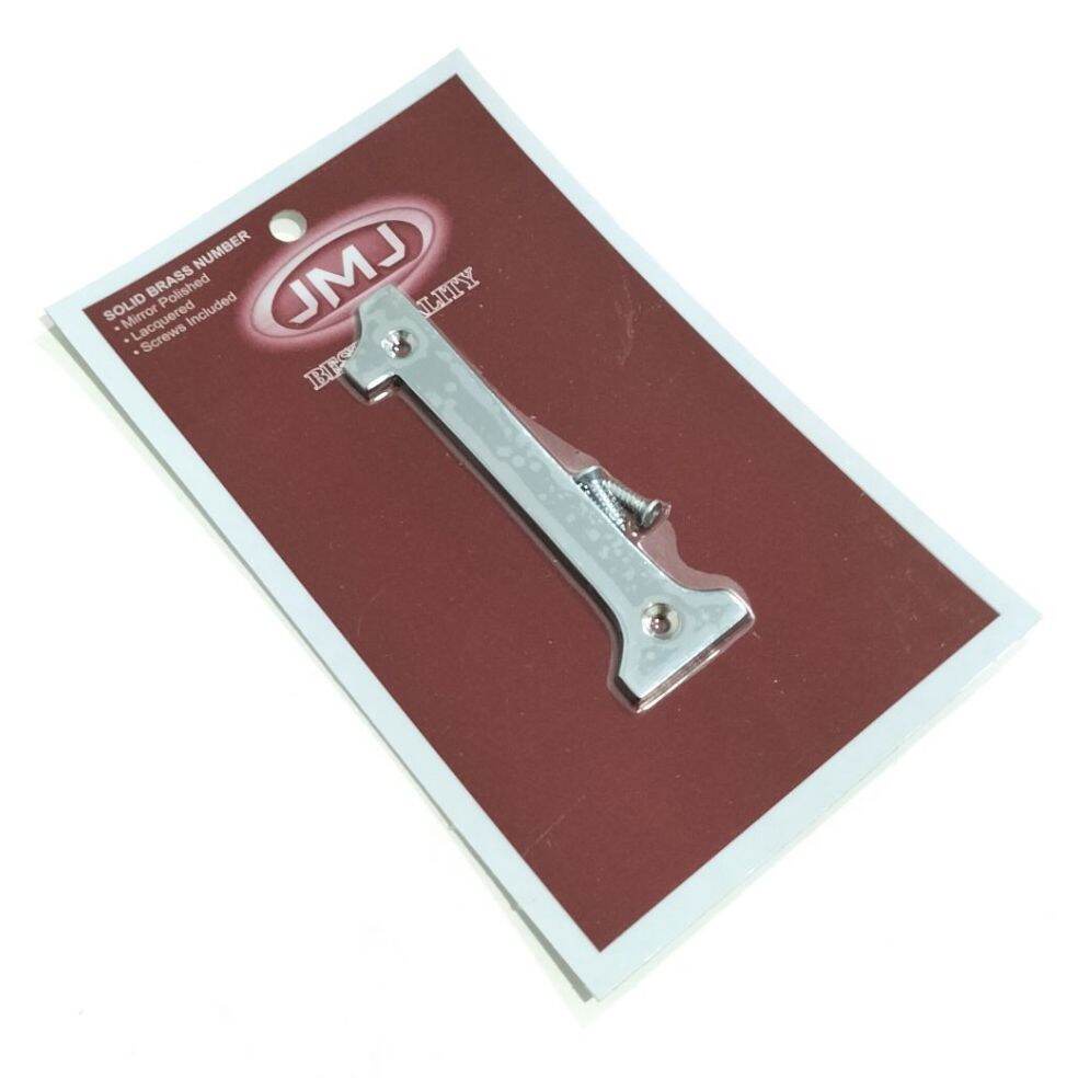 Angka Plat rumah Chrome Nomor 1 (Satu) alamat rumah (B240)