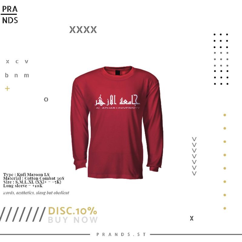 KAOS AL AZHAR UNIVERSITY LENGAN PANJANG TIPE KUFI