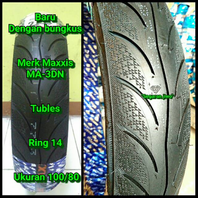 Ban tubles motor matic ring 14 Ukuran 100/80 Maxxis MA-3DN Ban belakang Honda vario 150