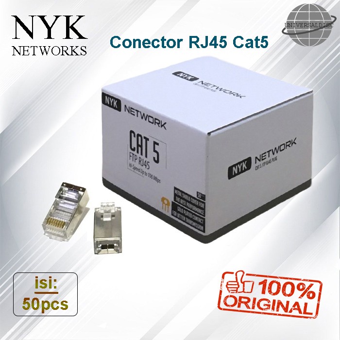 NYK Conector Rj45 Cat5 FTP Besi isi 50pcs - Rj 45 Cat 5 Besi