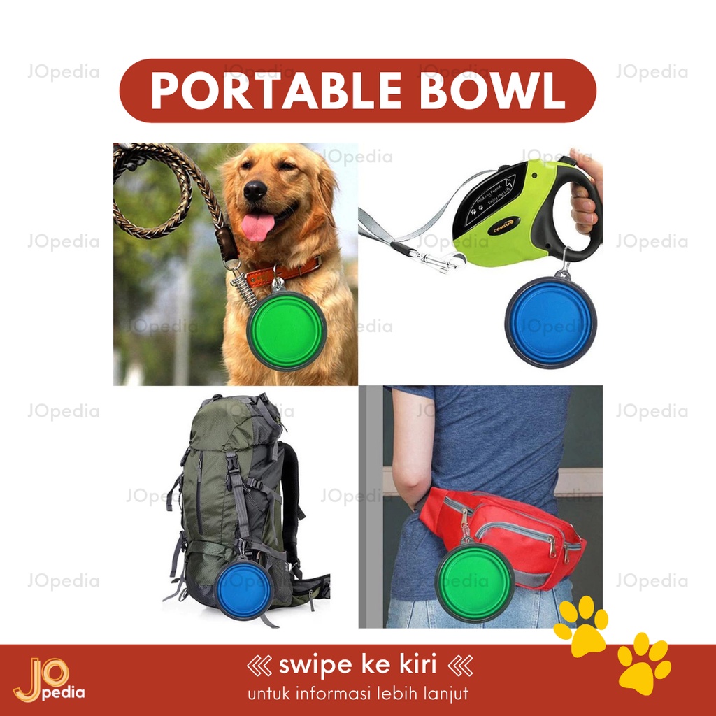 PORTABLE PET BOWL Mangkok Makan Kucing Anjing Lipat Travel Portabel