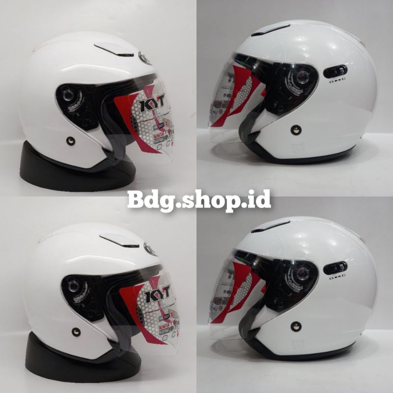 Helm KYT DJ maxi white double visor