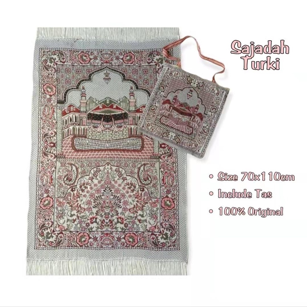 [COD] Sajadah Turki Sajadah Inclued Tas Sajadah Travel Fashion Muslim Import Ukuran 70x110cm